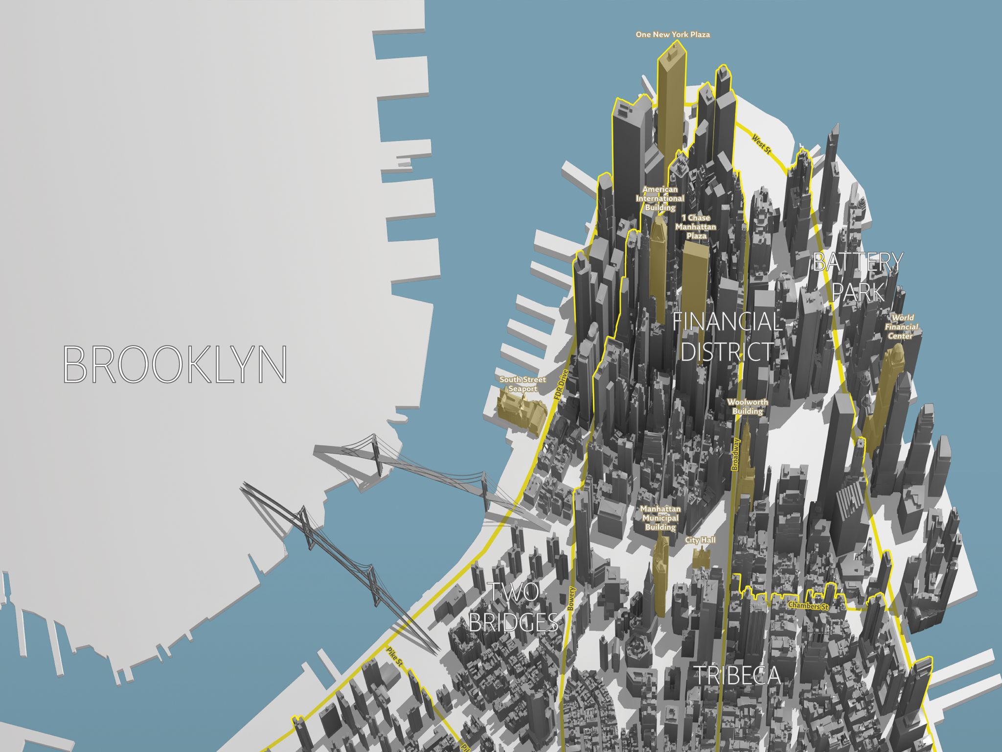 Here & There — Manhattan horizonless projection